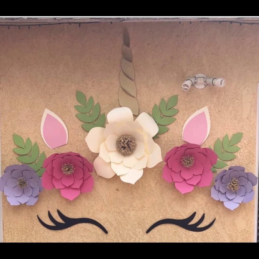 Card stock unicorn theme backdrop